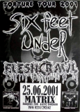 SIX FEET UNDER - 2001 - Plakat - Concert - Fleshcrawl - Tour - Poster - Bochum