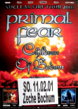 PRIMAL FEAR - 2001 - Children of Bodom - Nuclear Fire Tour - Poster - Bochum