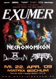 EXUMER - 2009 - Plakat - Concert - Necronomicon - Rising.. Tour - Poster - Bochum