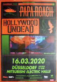 PAPA ROACH - 2020 - In Concert - Hollywood Undead Tour - Poster - Dsseldorf - B