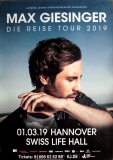 GIESINGER, MAX - 2019 - In Concert - Die Reise Tour - Poster - Hannover - B