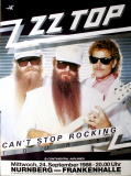 ZZ TOP - 1986 - Plakat - In Concert - Can't Stop Rocking Tour - Poster - Nrnberg