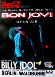 BON JOVI - 1993 - In Concert - Billy Idol - I'll sleep when... Tour - Poster - Berlin