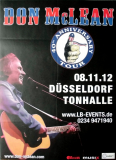McLEAN, DON - 2012 - In Concert - 40th Anniversary Tour - Poster - Dsseldorf