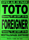 TOTO - 2007 - Plakat - Foreigner - In Concert Tour - Poster - Dortmund