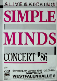 SIMPLE MINDS - 1986 - In Concert - Alive & Kicking Tour - Poster - Dortmund