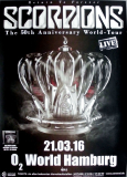 SCORPIONS - 2016 - In Concert - 50 Anniversary Tour - Poster - Hamburg A