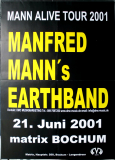 MANFRED MANN'S EARTHBAND - 2001 - Plakat - In Concert Tour - Poster - Bochum