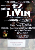 EZ LIVIN - 2014 - In Concert - Bonfire - Rainbow - Accept - Poster - Neuss
