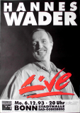 WADER, HANNES - 1993 - Plakat - Live In Concert Tour - Bonn