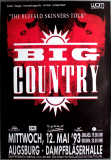 BIG COUNTRY - 1993 - In Concert - Buffalo Skinners Tour - Poster - Augsburg