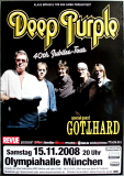 DEEP PURPLE - 2008 - Live in Concert - 40 Jubilee Tour - Poster - M�nchen A
