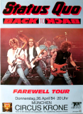 STATUS QUO - 1984 - Live In Concert - Back To Back Tour - Poster - Mnchen - A
