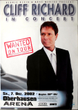 RICHARD, CLIFF - 2002 - Live In Concert - Wanted on Tour - Poster - Oberhausen
