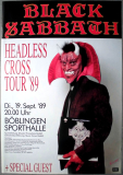 BLACK SABBATH - 1989 - Live in Concert - Headless Cross Tour - Poster - Bblingen
