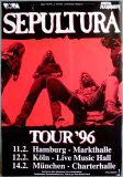 SEPULTURA - 1996 - Live in Concert - Roots Tour - Poster - B