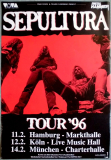 SEPULTURA - 1996 - Live in Concert - Roots Tour - Poster - C