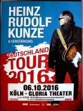 KUNZE, HEINZ RUDOLF - 2016 - Live In Concert - Deutschland Tour - Poster - K�ln