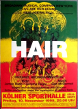 HAIR - 1995 - In Concert - Musical - Broadway Tour - Poster - K�ln
