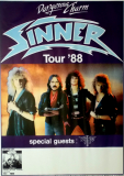 SINNER - 1988 - Live In Concert - Dangerous Charm Tour - Poster