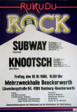 SUBWAY - 1980 - Konzertplakat - Knootsch - In Concert - Poster - Duisburg