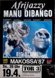 MANU DIBANGO - 1987 - Plakat - In Concert - Big Blow Tour - Poster - Dsseldorf