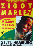 MARLEY, ZIGGY - 1989 - In Concert - One Bright Day Tour - Poster - Hamburg