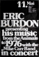 BURDON, ERIC - ANIMALS - 1976 - Plakat - Live In Concert - Poster - Heidelberg