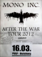 MONO INC - 2012 - Plakat - In Concert - After the War Tour - Poster - Duisburg