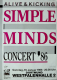 SIMPLE MINDS - 1986 - In Concert - Alive & Kicking Tour - Poster - Dortmund