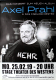 PRAHL, AXEL - 2019 - Plakat - In Concert - Mehr Tour - Poster - Berlin