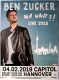ZUCKER, BEN - 2018 - Live in Concert - Na Und Tour - Poster - Hannover