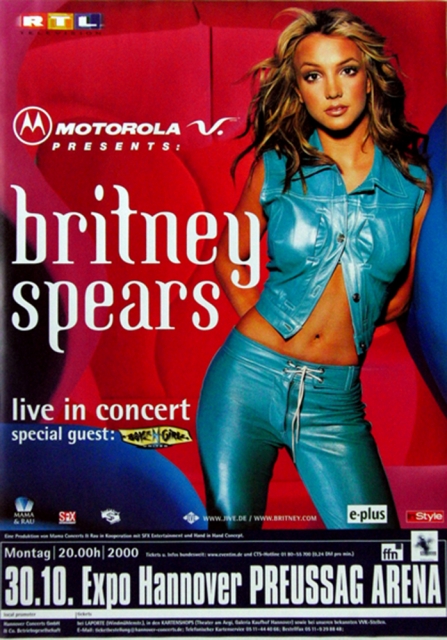 BRITNEY - 2000 Plakat - In Concert Tour - Hannover