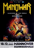 MANOWAR - 2002 - In Concert - Warriors of the World Tour - Poster - Hannover