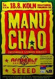 MANU CHAO - 2001 - Seeed - Live In Concert Tour - Poster - Köln