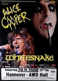 COOPER, ALICE - 2008 - Plakat - Whitesnake - In Concert Tour - Poster - Hannover