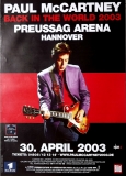 McCARTNEY, PAUL - BEATLES - 2003 - Plakat - In Concert Tour - Poster - Hannover