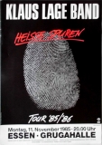 LAGE, KLAUS - 1985 - Plakat - Live In Concert - Heisse Spuren Tour - Poster - Essen