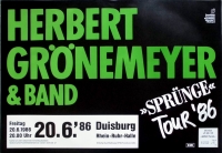 GRNEMEYER, HERBERT - 1986 - Konzertplakat - Sprnge - Tourposter - Duisburg