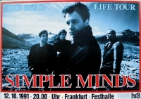 SIMPLE MINDS - 1991 - Live In Concert - Real Life Tour - Poster - Frankfurt