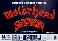 MOTRHEAD - 1992 - Plakat - Saxon - Bombers & Eagles - Tourposter - Berlin
