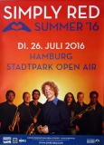 SIMPLY RED - 2016 - Plakat - In Concert - Summer Tour - Poster - Hamburg