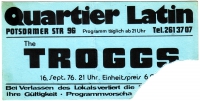TROGGS - 1976 - Konzerkarte - Concert - Ticket - Berlin