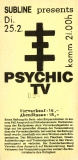 PSYCHIC TV - 1986 - Konzerkarte - In Concert - Ticket - Nrnberg