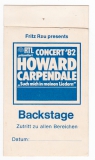 CARPENDALE, HOWARD - 1982 - Pass - such mich in meinen... - Backstage