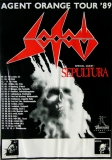 SODOM - 1989 - Sepultura - Live In Concert - Agent Orange Tour - Poster