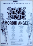 NAPALM DEATH - 1989 - Morbid Angel - Grindcrusher - In Concert Tour - Poster