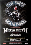 FIVE FINGER DEATH PUNCH - 2020 - Megadeth - In Concert - Poster - Hamburg