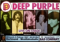 DEEP PURPLE - 1987 - Plakat - House of Blue Light Tour - Poster - Dortmund