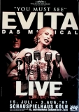 EVITA - DAS MUSICAL - 1997 - Plakat - Eva Peron - Poster - Hamburg - B